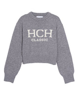 HCH クラシックセミクロップラムウールニット　グレー