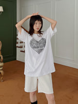 ブラックハートショートスリーブTシャツ / Black Heart Short Sleeve T-shirt (3color)