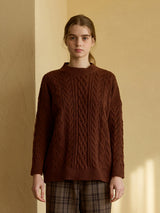 ROUND CABLE SWEATER