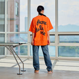 エンボシングスクリプトロゴショートスリーブTシャツ ORANGE