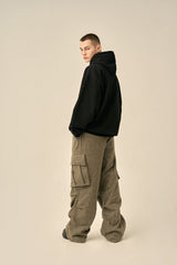 OVERSIZED MINI LOGO HOOD - BLACK