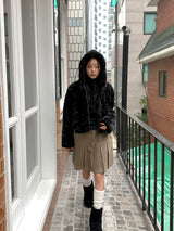 [MADE] Haong Black Rabbit Fur Hoodie Jumper