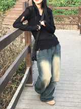 グリーナービンテージワイドデニムパンツ
