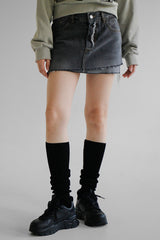 フォルドデニムスカート/folded denim skirt