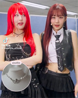 [VIVIZ Eunha, KISS OF LIFE Julie Necklace] Baroque Angel Pearl Choker Necklace - Silver Color