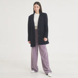ツータックボタンワイドウールパンツ / Two-Tuck Button Wide Wool Pants (Violet)