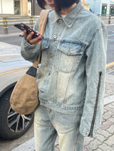 Zipper denim jacket 