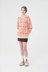 チェリーパターンニット／CHERRY PATTERN KNIT [PINK]