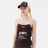 チェリートムボーイグラフィックノースリーブ / CHERRY TOMBOY GRAPHIC SLEEVELESS [BROWN]