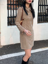 Western collar mini dress