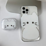 スケッチサムキャットホワイトフォーンケース