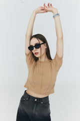 ピンタック テンセル Tシャツ / PinTuck Tencel Tee [Beige]