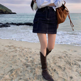 [Bellide made/2 size/Included Underpants] Saltie Non-fade Pocket Cargo Raw Denim Skirt