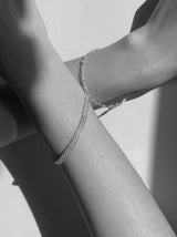 [92.5silver] flower chain bracelet