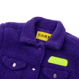 [WOMEN] Faux-Shearling Detachable Skirt Trucker Jacket (Purple) (6656348520566)
