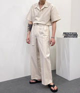 リネンワイドジャンプスーツ / RO linen wide jumpsuit (3 colors)
