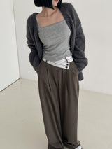 アルパカウールボクシーカーディガン / Alpaca wool boxy cardigan (4color)