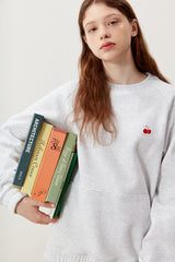 キルシーミドルチェリーポケット付きトレーナー／UNI MIDDLE CHERRY POCKET SWEATSHIRT KA [LIGHT GRAY] (6597379686518)