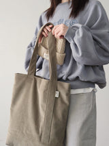 コーデュロイシンプルラインバッグ (khaki gray)