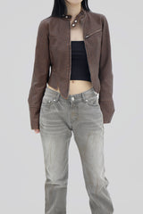 ピグメントウォッシュドレザージャケット / Pigmented Washed Leather Jacket - Brown