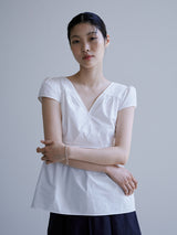 PUFF PIN TUCK BLOUSE [ WHITE ]