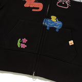 KIRSH X MISAKI KAWAI ARTWORK POINT HOODIE ZIP UP [BLACK]