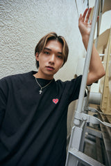 コラボレーションハートTシャツ / PUBLUX × GRAVER - BLACK