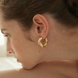 メタルウェーブリンクピアス / Metal Wave Link Earrings_Gold
