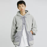 ミリタリーグムカフリースフード付き2WAYパーカー / MILITARY GUMKA FLEECE HOODED 2WAY ZIP-UP L/GREY