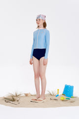 スモールチェリージップアップラッシュガード / SMALL CHERRY ZIP-UP RASHGUARD [SKY]