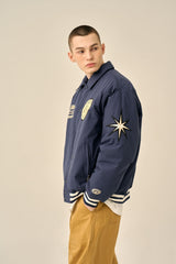 OVER PATCH PADDED BLOUSON - BLUE