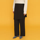 スカートレイヤードパンツ / SKIRT LAYERED PANTS_CHARCOAL