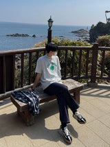 +5cm White Stitch Denim Pants (4005) (6697634660470)