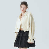 CROP TRENCH JACKET / IVORY