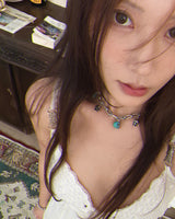 ライトブルーチェーンネックレス / light blue chain necklace