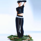 ロープカラージョガーパンツ / 222 Rope coloring jogger pants - Black