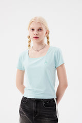 スモールチェリースクエアネッククロップTシャツ / SMALL CHERRY SQUARE NECK CROP T-SHIRT [MINT]