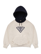 Women's Crop Maison Signature Emblem Two-Tone HeavyTerry Hoodie OatmealNavy(FCD3TS715W)