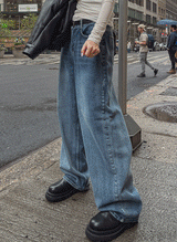 (UNISEX) フォグウォッシングワイドデニムパンツ