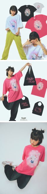 acme de la vie / Sanrio HELLO KITTY 3D ARTWORK SHORT SLEEVE T-SHIRT PINK