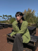 (UNISEX）オズブクルヘアカーディガン