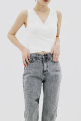 ラップクロップニットキャミ / Wrap Crop Knitted Camis (2color)