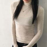 [Wool 10/5color ] テスウールウォームアップベーシックインナースリムポーラー長袖Tシャツ