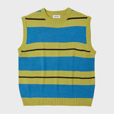COZY STRIPE KNIT VEST (OLIVE) (6627468247158)