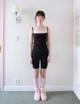TWO-TONE SLEEVELESS TOP (PINKBLACK)