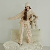 FLEECE PANTS (BEIGE) (6645968535670)