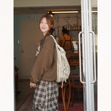 CHECK FRILL BANDING LONG SKIRT