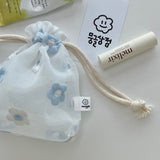 SKYBLUE FLOWER STRING POUCH