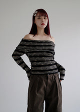 アリエルオープンショルダーニット/Ariel open shoulder knit