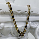 [BLESSEDBULLET]6mm BOX chain bracelet_dark silver/antique gold (6567981514870)